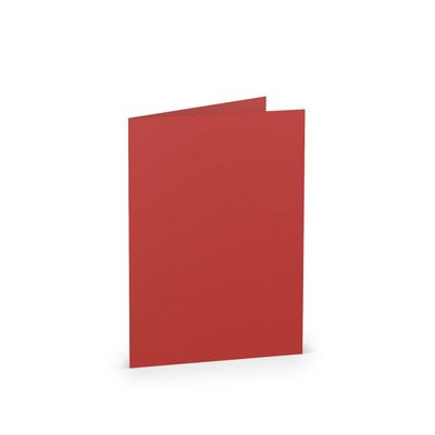 PAPERADO 500 DIN B6 Folded Cards - Tomato Red Ribbed - 220 gsm
