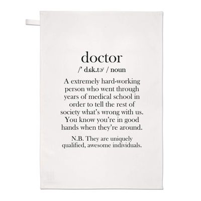 Dish Towel with Doctor Definition