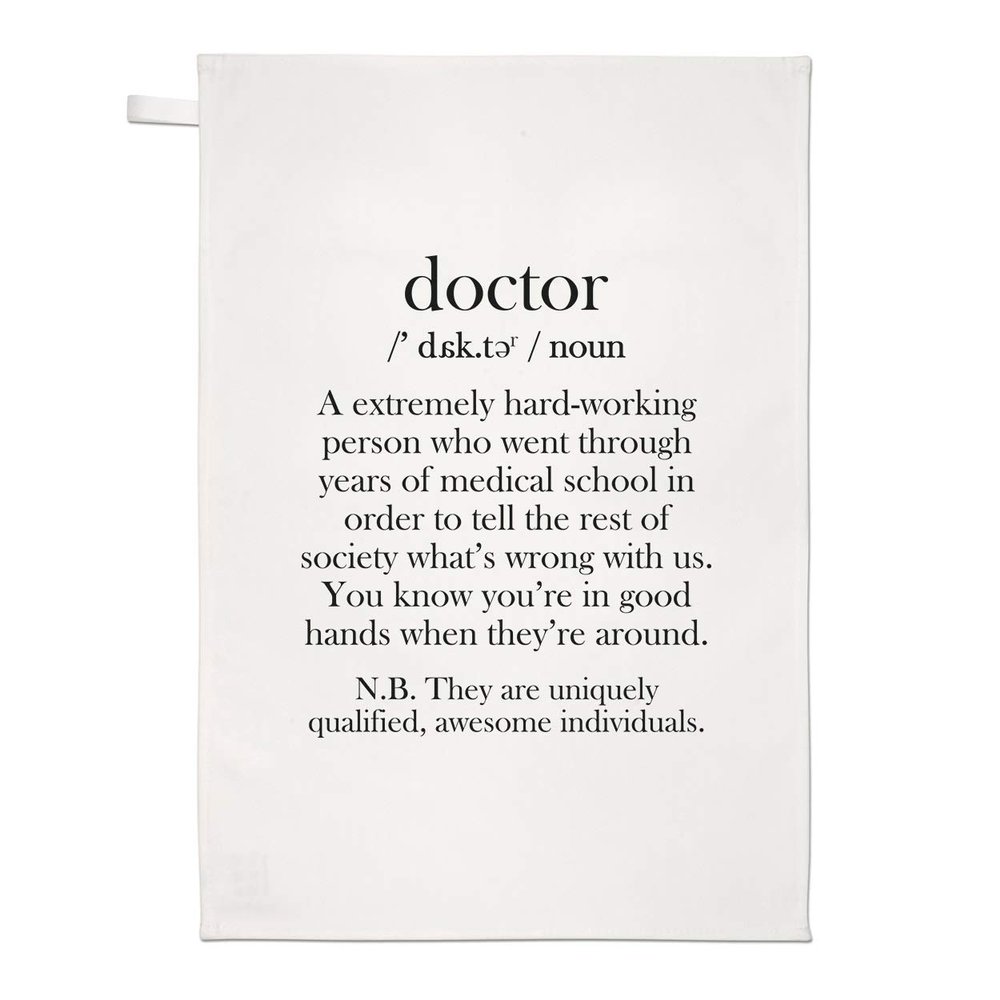 Dish Towel with Doctor Definition