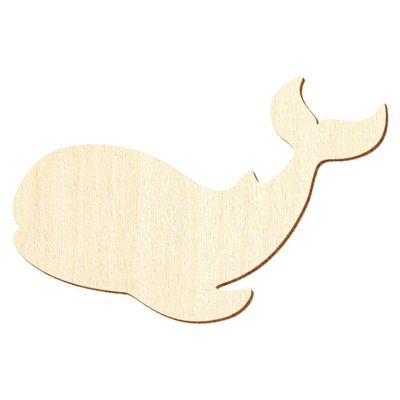 Wooden Whale for Crafts and Décor, 3–50 cm, Pack of 50, 16 cm Wide