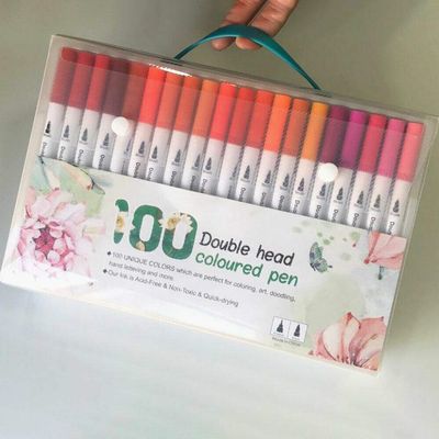 Powertool Brush Highlighter Set, 100 Artist Pens, 0.4 mm / 15 mm Felt Tips