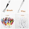Powertool Brush Highlighter Set, 100 Artist Pens, 0.4 mm / 15 mm Felt Tips view 3