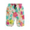 BKEOY Men's Floral Watercolor Beach Shorts with Mesh Lining view 1