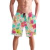BKEOY Men's Floral Watercolor Beach Shorts with Mesh Lining view 3