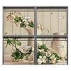 banjado 4-Compartment Wall-Mounted Mailbox Set, Silver, Cherry Blossom Design view 2