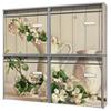 banjado 4-Compartment Wall-Mounted Mailbox Set, Silver, Cherry Blossom Design view 3