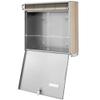 banjado 4-Compartment Wall-Mounted Mailbox Set, Silver, Cherry Blossom Design view 4