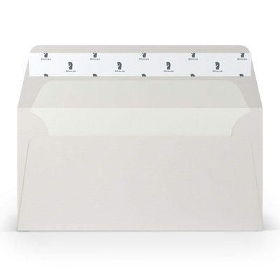 PAPERADO 400 DL Envelopes, Self-Seal, Silk-Lined, Ice Gray Ribbed, 100 gsm, No Window, 22 x 11 cm