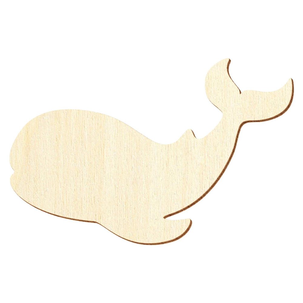 Wooden Whale for Crafts & Décor, 25-Pack, 18 cm Wide