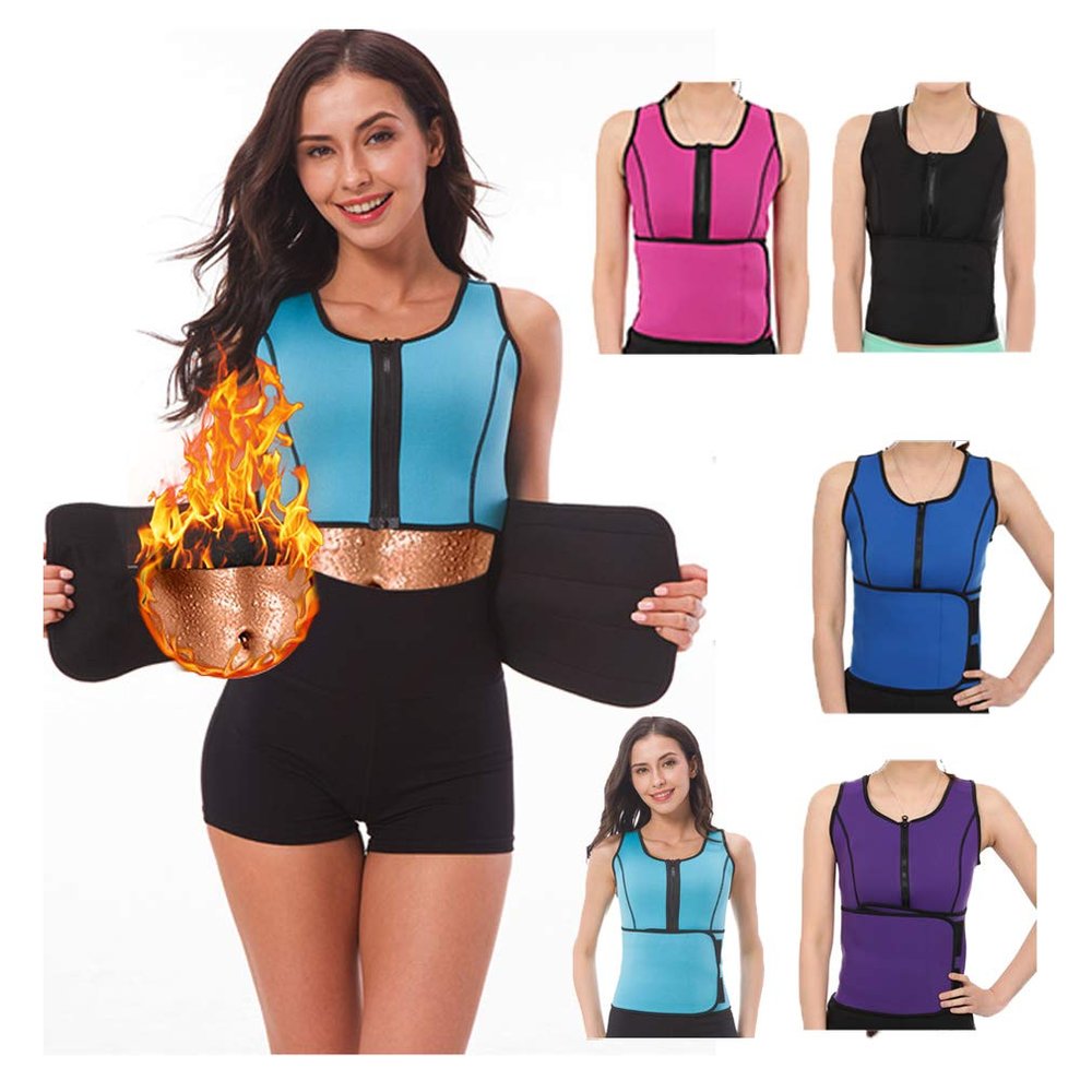 Fauhsto Women's Neoprene Sauna Corset Waist Trainer with Zipper