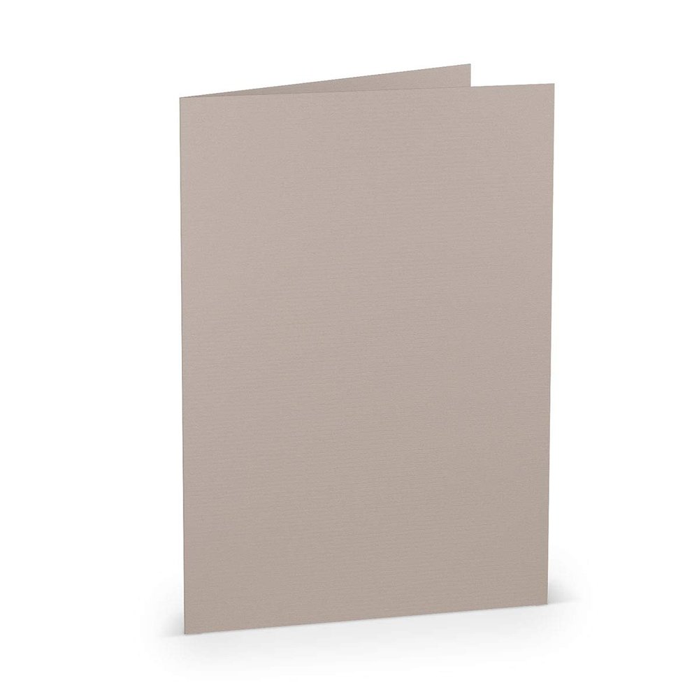 PAPERADO 25 A5 Folded Cards - Taupe Ribbed Light Brown Mud - 220 gsm