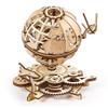 UGEARS Wooden Globe 3D Puzzle, Rotating Mechanical Model Kit with Shuttle and Sputnik view 1