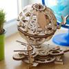 UGEARS Wooden Globe 3D Puzzle, Rotating Mechanical Model Kit with Shuttle and Sputnik view 2