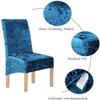 LINGKY Velvet Stretch Dining Chair Covers, Peacock Blue, Set of 2 view 2
