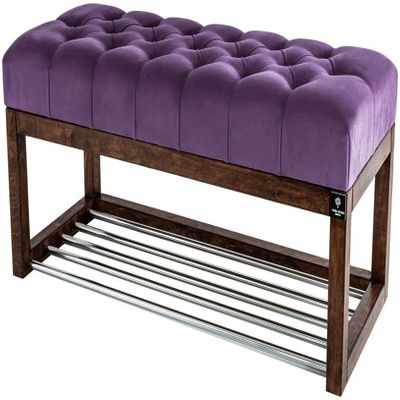 EMRA WOOD LPP 4 Upholstered Bench, 50 cm High, Purple/Lavender/Violet, 115 × 40 cm