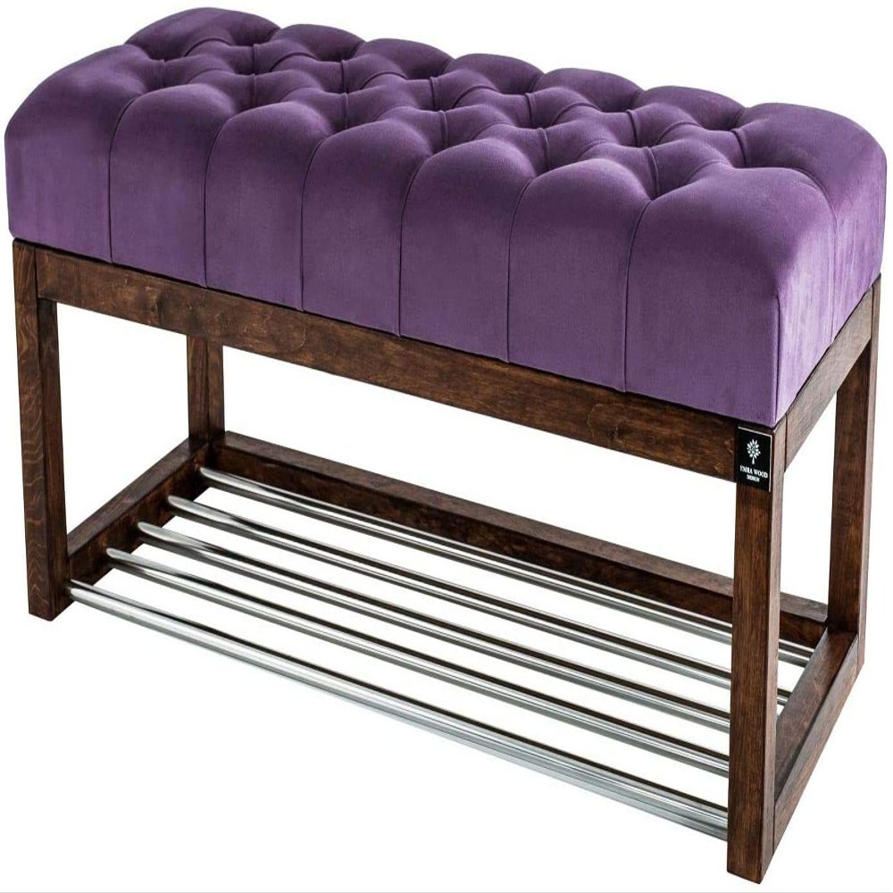 EMRA WOOD LPP 4 Upholstered Bench, 50 cm High, Purple/Lavender/Violet, 115 × 40 cm