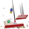 Novaliv 4-Pack Street Brooms, 60 cm, with Handles, Red Elaston, Telescoping Handles view 1