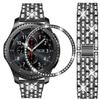 DEALELE 22mm Diamond Stainless Steel Band with Bezel Ring Cover for Galaxy Watch 46mm, Samsung Gear S3 Frontier/Classic, Black view 1