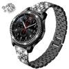 DEALELE 22mm Diamond Stainless Steel Band with Bezel Ring Cover for Galaxy Watch 46mm, Samsung Gear S3 Frontier/Classic, Black view 2