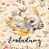 JuNa-Experten 12 Woodland Animal Birthday Invitations for Girls and Boys, with Envelopes, Bags, Stickers, Bookmarks and Notepads view 3