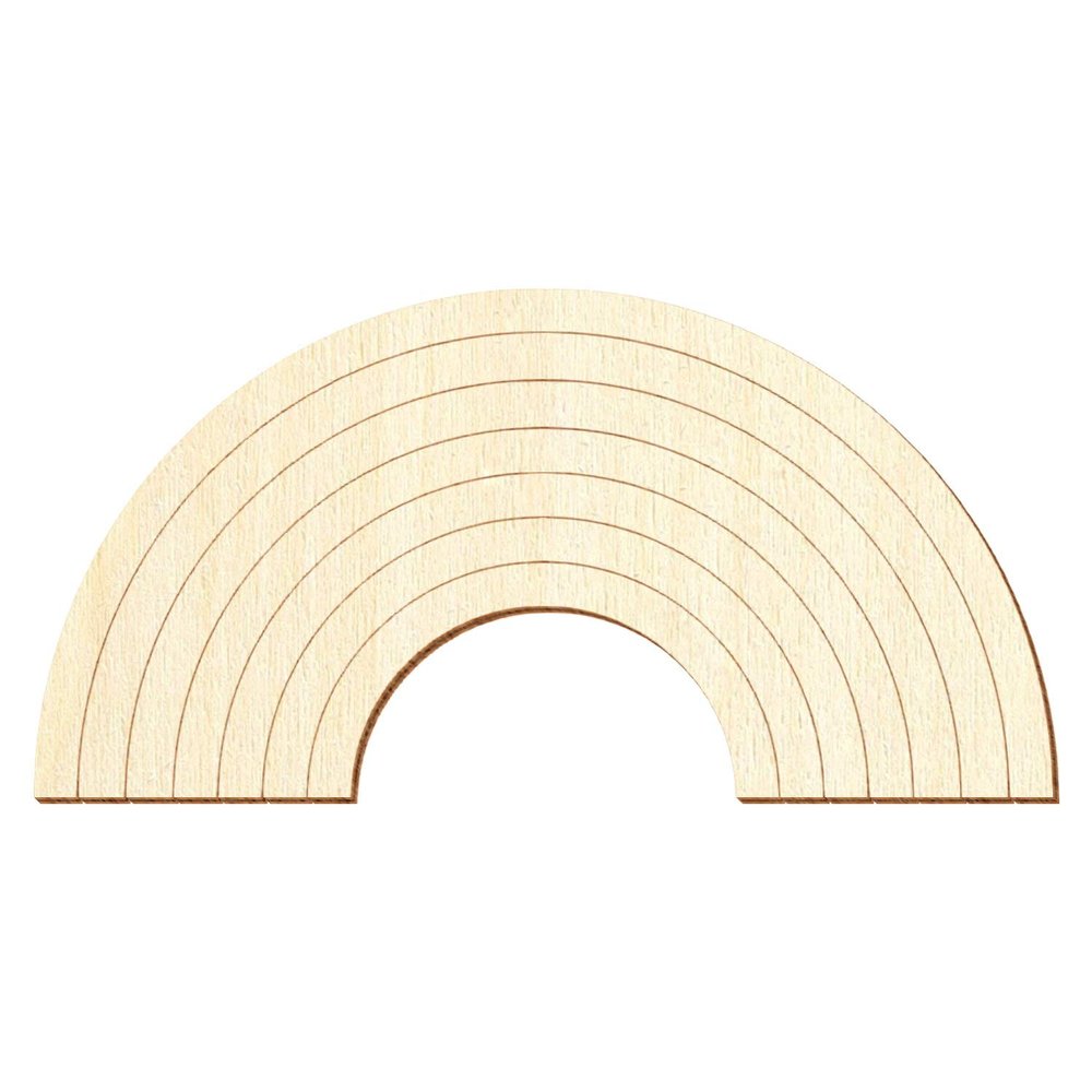Wooden Rainbow V1 – Decorative Crafting, 8–50 cm, Pack of 10, Width: 23 cm
