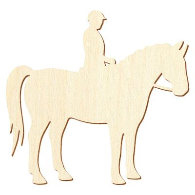 Wooden Horse and Rider – DIY Decoration, 5–50 cm, Pack of 50, 8 cm Wide