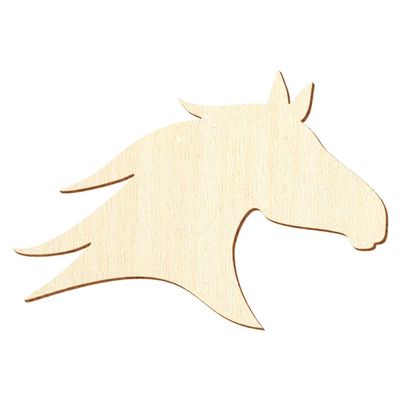 Wooden Horse Head – Craft Decor, 3–50 cm, 10-Pack, 15 cm Wide