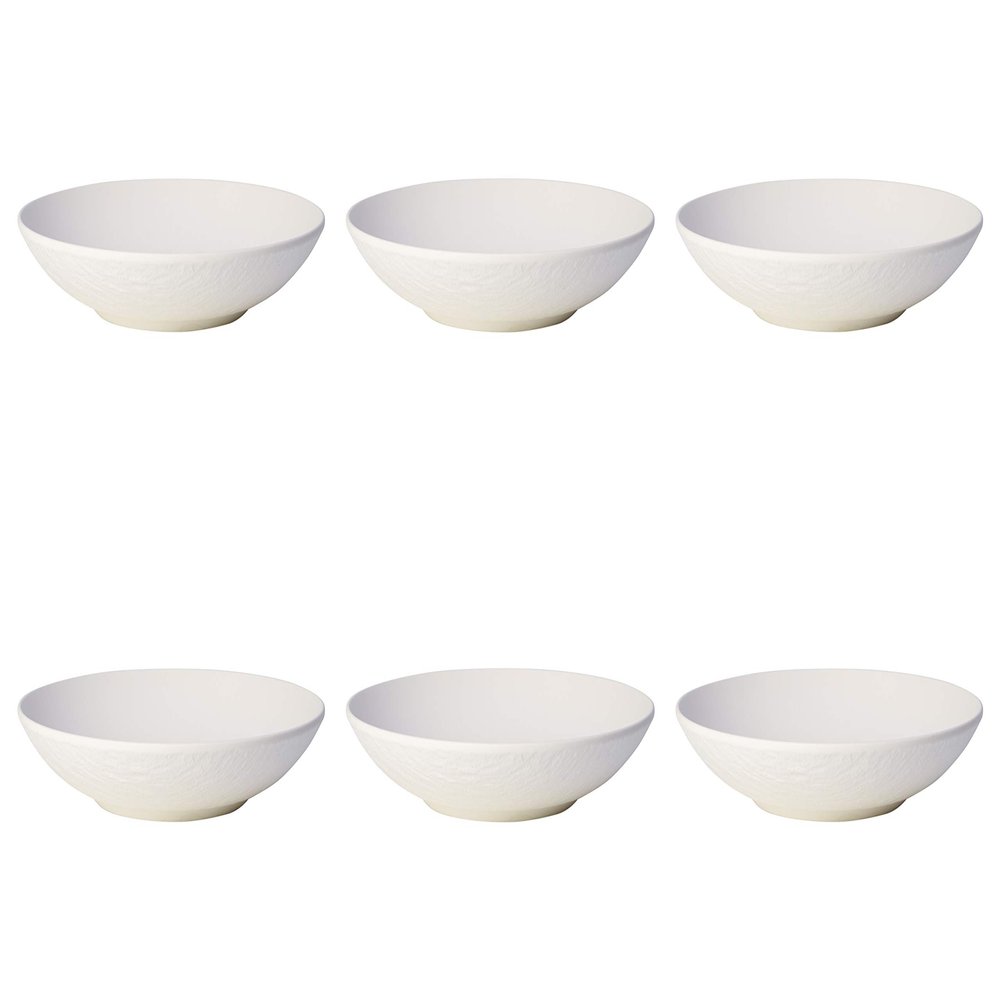 Villeroy & Boch Manufacture Rock Blanc Soup Plates, 1.1 L, Set of 6