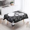 Chickw1 Washable, Waterproof Polyester Tablecloth, Rectangular, Stain-Resistant, Easy-Care, Black Horror Skull Outdoor Garden Tablecloth (White Bohemian, 100 × 140 cm) view 1
