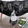 Chickw1 Washable, Waterproof Polyester Tablecloth, Rectangular, Stain-Resistant, Easy-Care, Black Horror Skull Outdoor Garden Tablecloth (White Bohemian, 100 × 140 cm) view 4