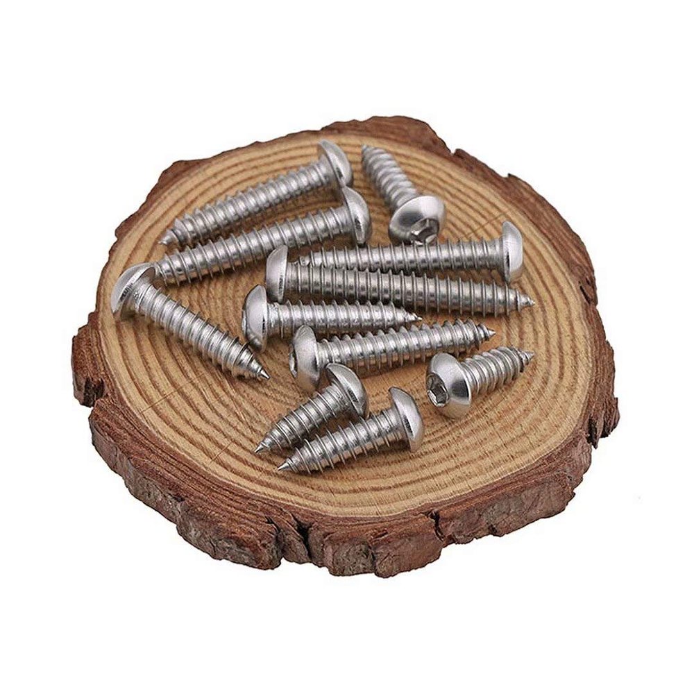 BOZONLI Stainless Steel Button-Head Hex Socket Self-Tapping Screws, M5 × 25 mm, 10 pcs