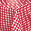 Melody Washable Oilcloth Tablecloth 160 x 140 cm Rectangular Red Check, Sold by the Meter #1112-02 view 1