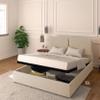 Baldiflex Licia Fabric Double Bed with Storage, 160 x 190 cm, Beige view 1