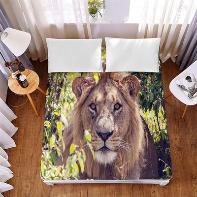 Chickw1 3D Printed Fitted Sheet for Box Spring Bed, Soft Microfiber Mattress Protector, Pocket Depth up to 30 cm (Jungle Leaves, 160x200x30 cm)