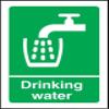 Drinking Water Sign, SAV, 100 × 75 mm, White on Green, Vinyl view 1