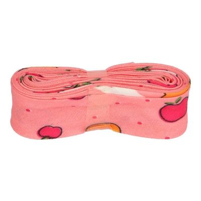 Sandras-Bastelladen Patterned Cotton Bias Tape, Pre-Folded, 3 m x 20 mm, 001 Apple Pink