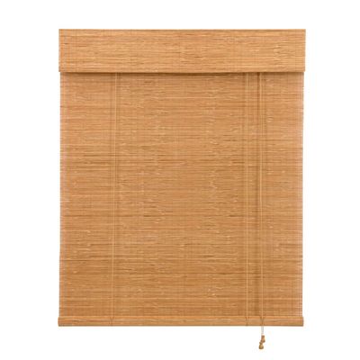 Bamboo Roller Blind, Roll-Up Blackout Shade, 140 x 260 cm