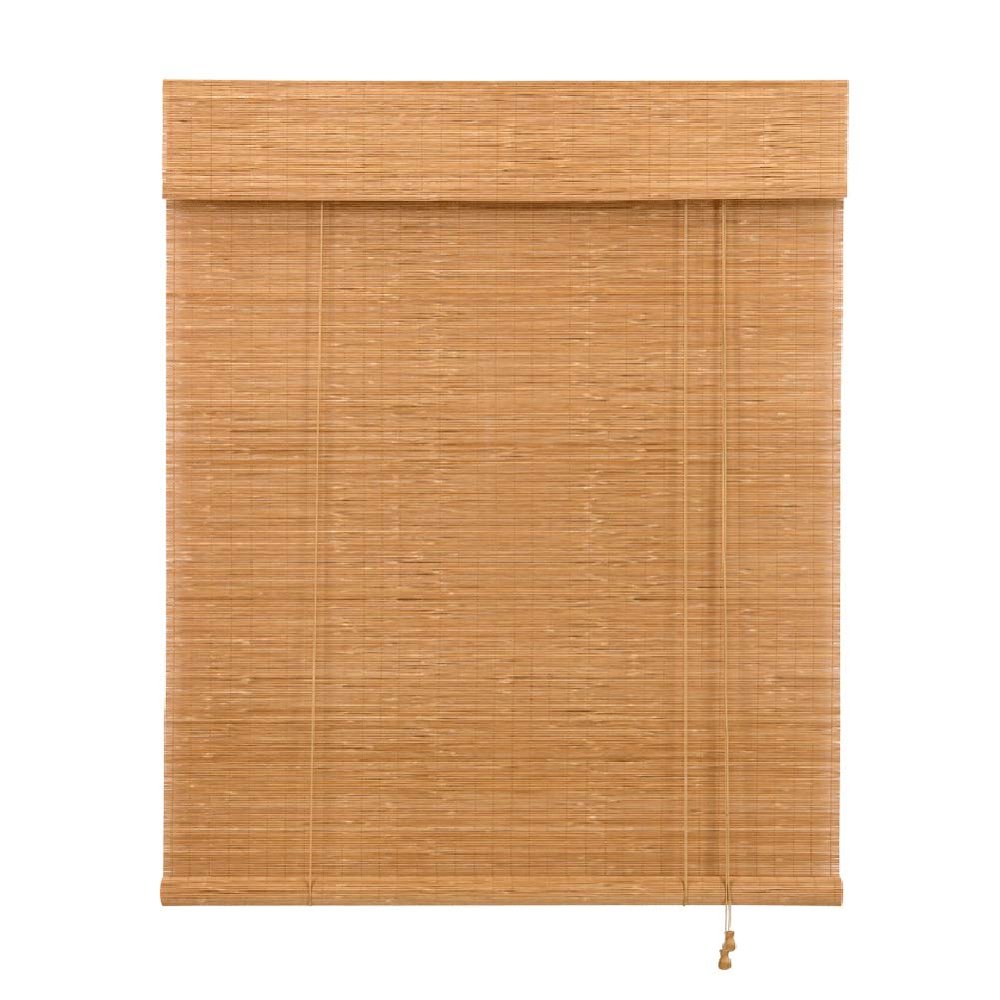 Bamboo Roller Blind, Roll-Up Blackout Shade, 140 x 260 cm