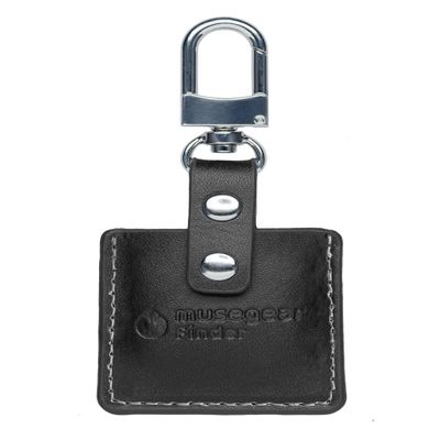musegear Key Finder with Bluetooth App, Black Leather Case, White Finder, for iOS & Android