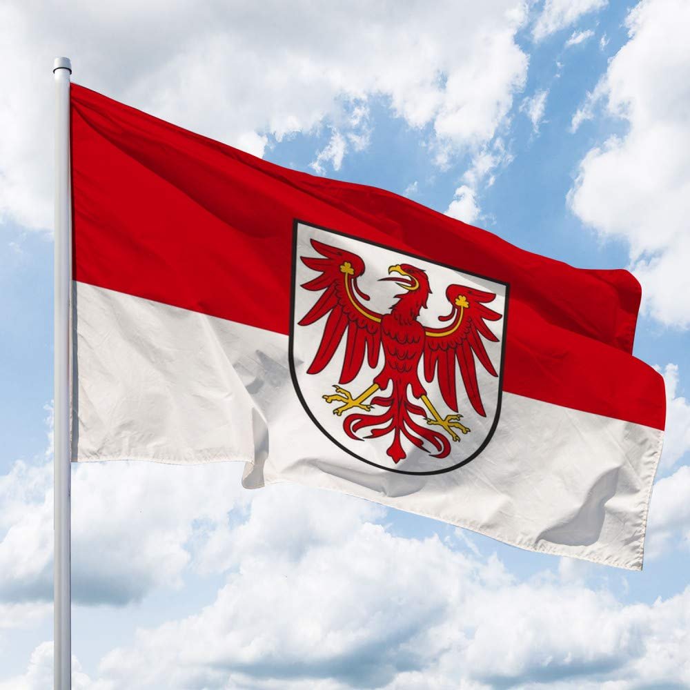 Deitert Brandenburg State Flag 200 x 120 cm with Coat of Arms