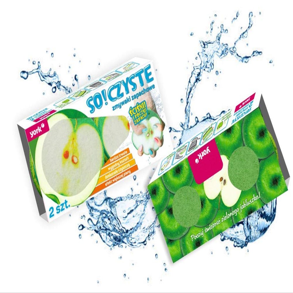 York Kitchen Sponge with Apple Scent, Antibacterial, 2 pcs.