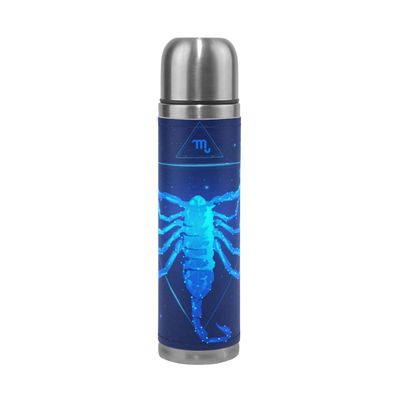 LDIYEU Blue Space Scorpio Scorpion Stainless Steel Insulated Water Bottle, 500 ml