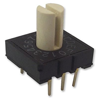 Rotary Coded Switch, THT, 10 x 10 mm, 16 Positions, 4 x 1