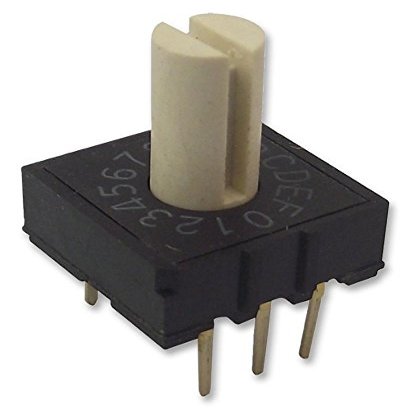Rotary Coded Switch, THT, 10 x 10 mm, 16 Positions, 4 x 1