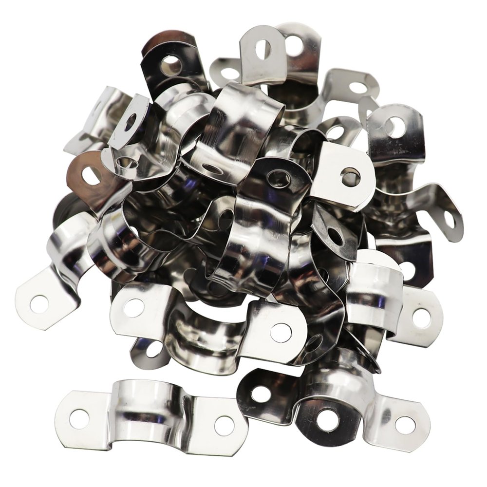 Sipery Two-Hole U-Clamps for Rigid Pipes, 304 Stainless Steel, M20 / 0.78 in