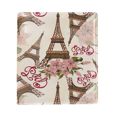 EZIOLY Eiffel Tower Floral Book Cover, Stretchable, Fits Most Hardcover Textbooks up to 22.1 x 16 cm, Self-Adhesive Fabric