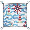 Square Storage Basket with Sea, Lighthouse, Wheel and Wave Pattern view 2