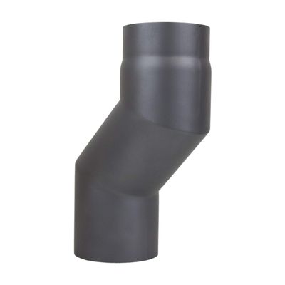 LANZZAS Stove Pipe Offset Elbow, 100 mm Offset, DN 150 mm, Cast Gray