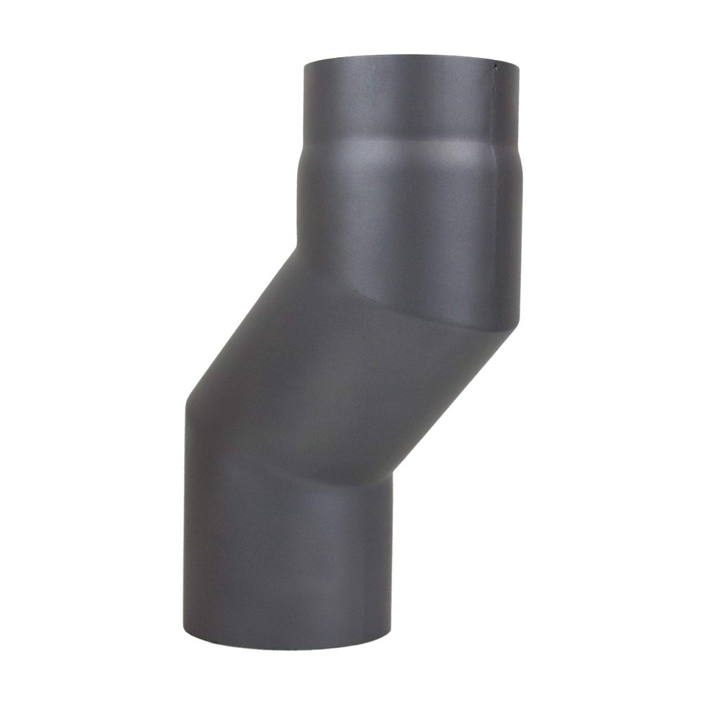 LANZZAS Stove Pipe Offset Elbow, 100 mm Offset, DN 150 mm, Cast Gray