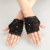 SHOUTAO Women's Lace Fingerless Gloves view 3